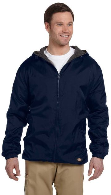 Dickies Men's Fleece-Lined Hooded Nylon Jacket